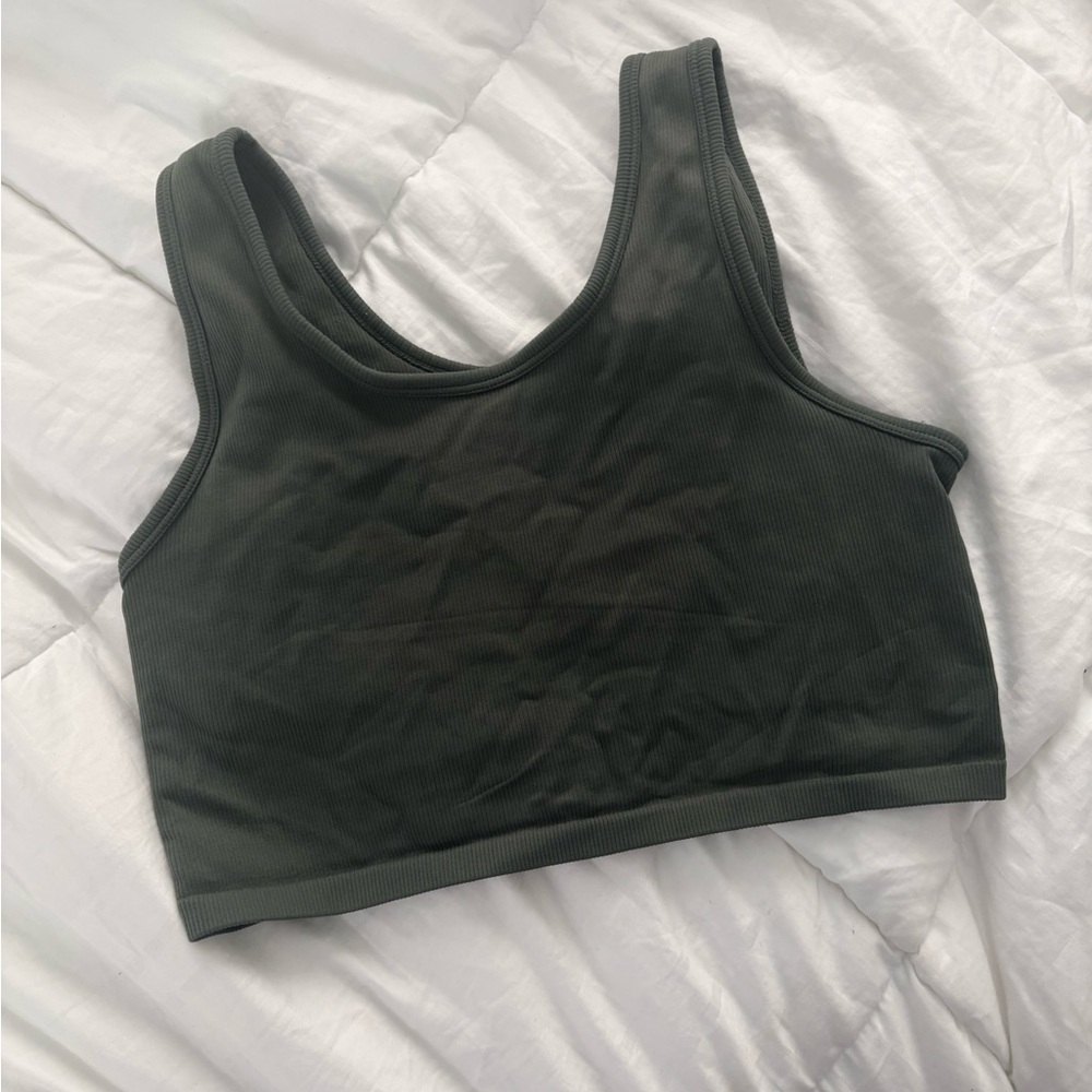 Aerie Dark Green Ribbed Bralette